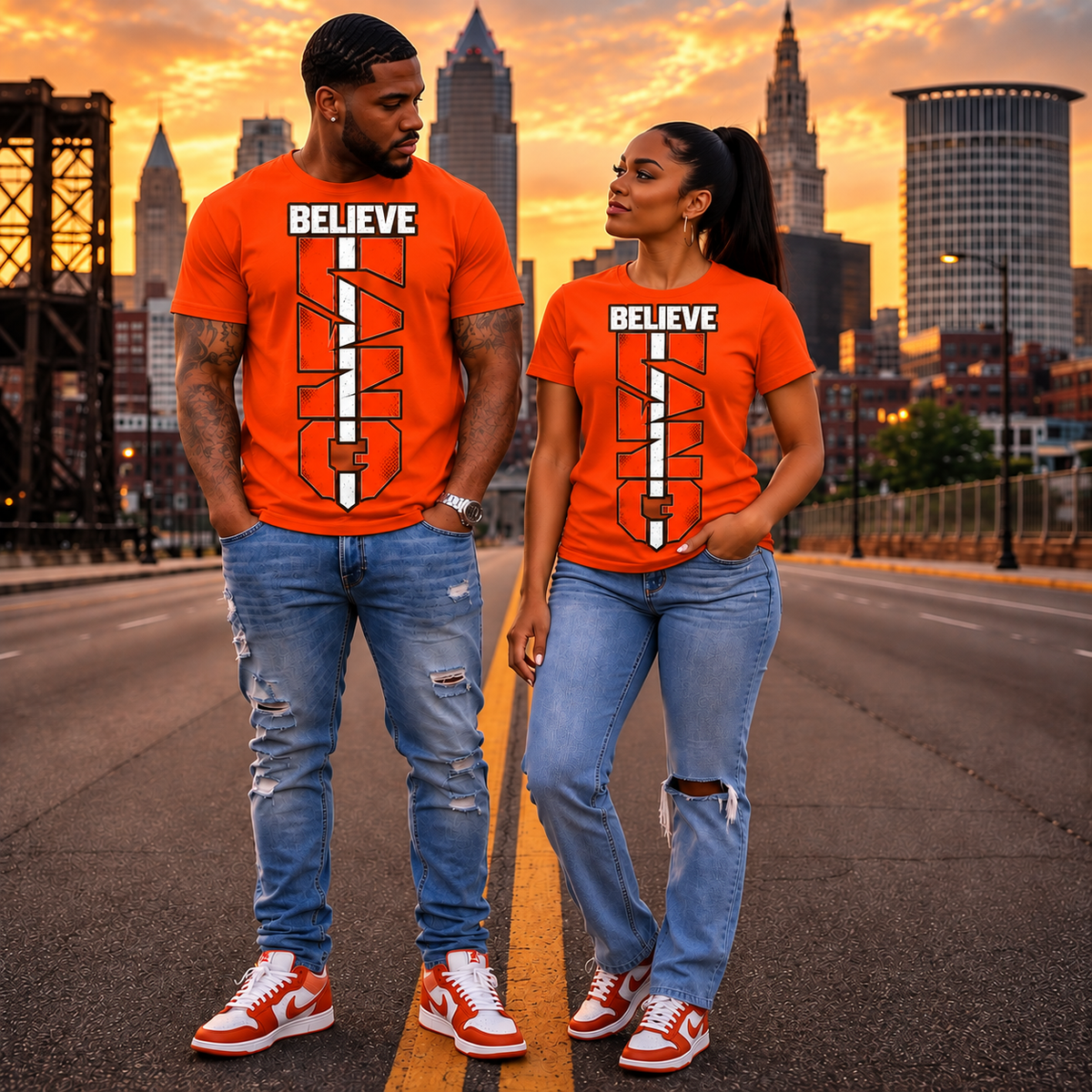 Believe – Cleveland Football Fan T-Shirt | Vertical Game Day Graphic Tee