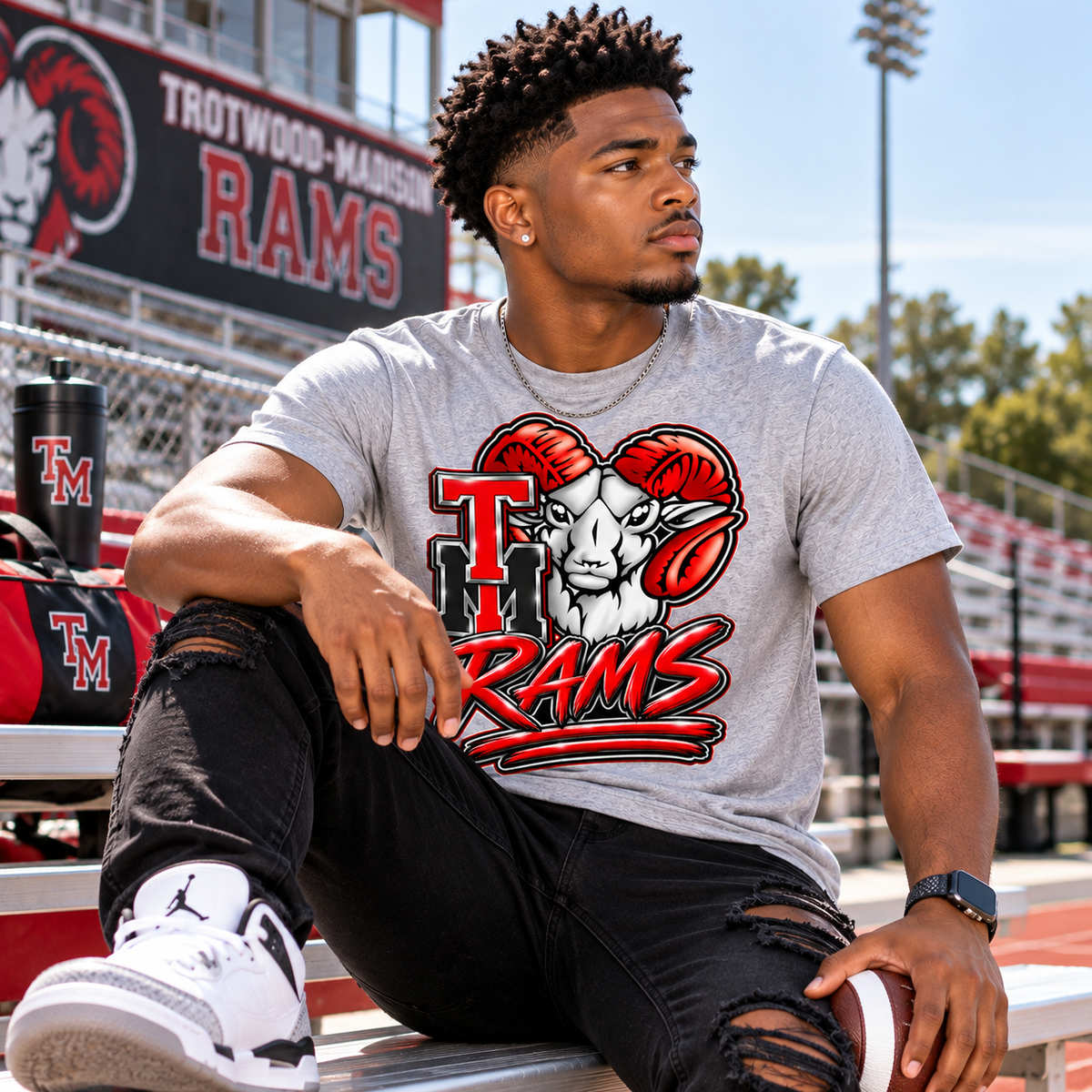 Trotwood-Madison Rams Spirit T-Shirt | TM Rams School Pride Graphic Tee