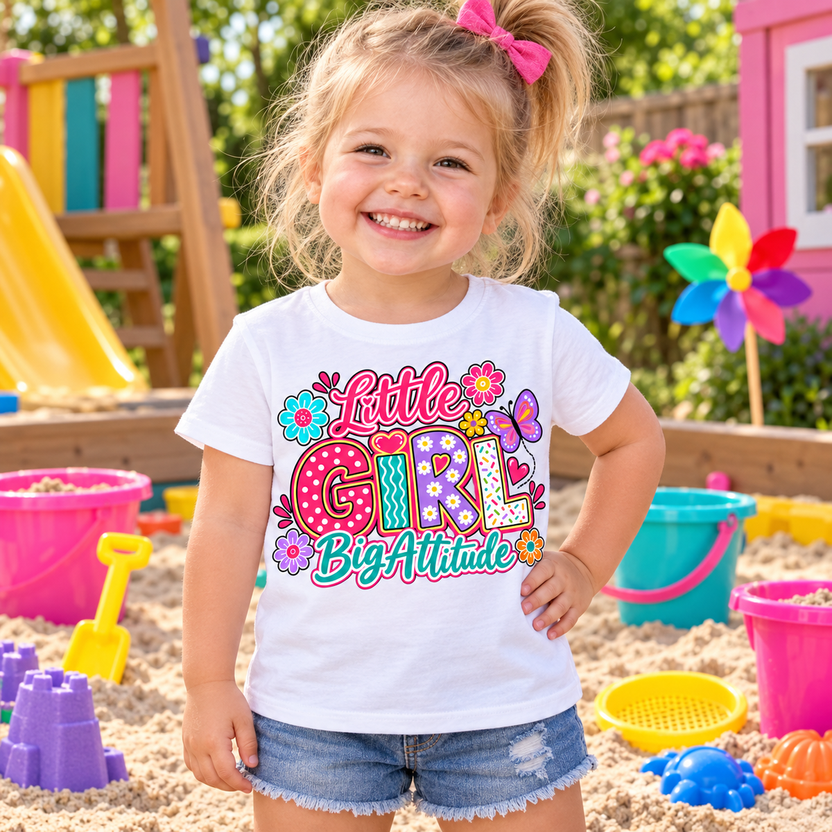 Little Girl Big Attitude Toddler Graphic Tee