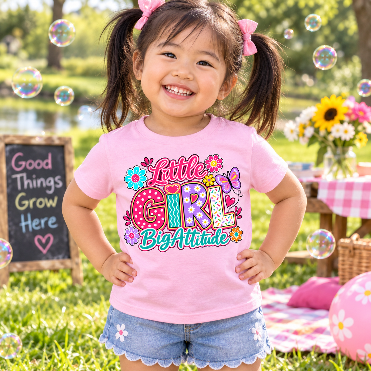 Little Girl Big Attitude Toddler Graphic Tee