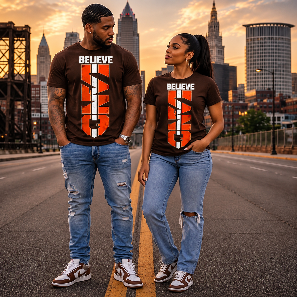 Believe – Cleveland Football Fan T-Shirt | Vertical Game Day Graphic Tee