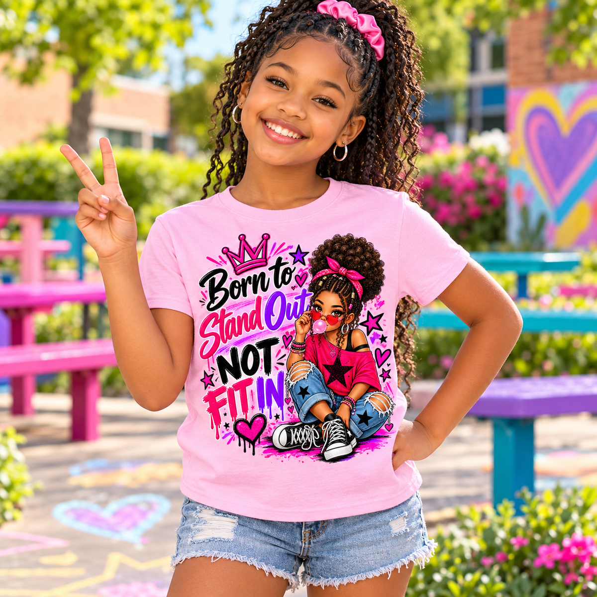 Born to Stand Out Girls Graphic Tee