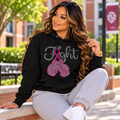 Fight Breast Cancer Rhinestone T-Shirt | Pink Ribbon Boxing Gloves Hoodie | Women's Breast Cancer Awareness Hoodie