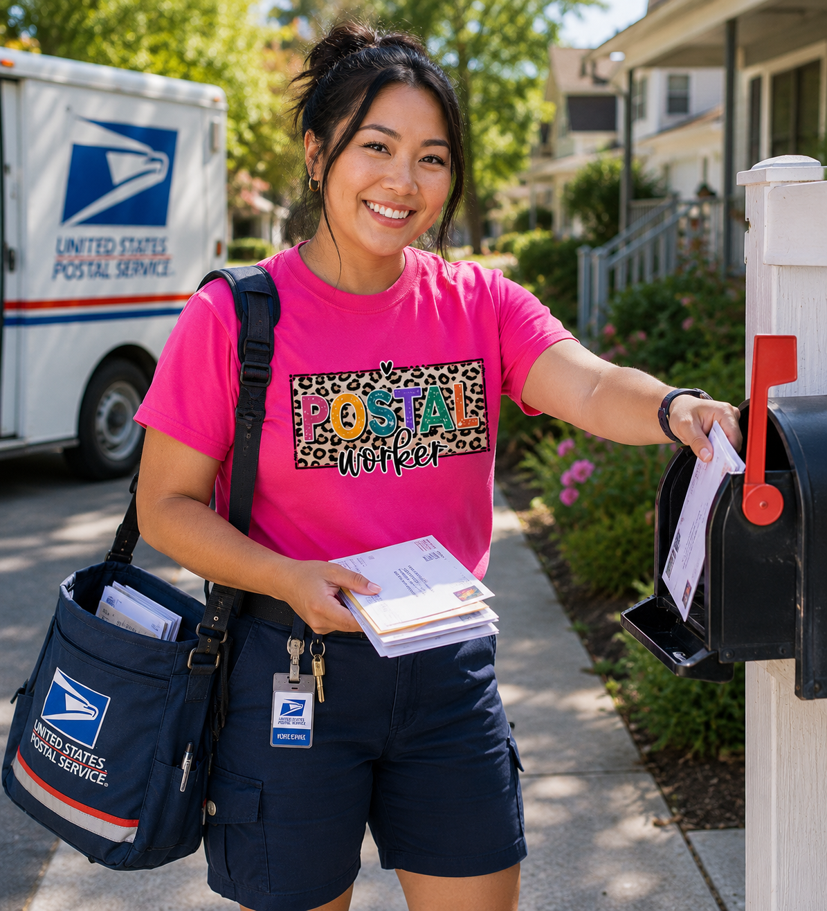 Postal Worker Leopard Print Graphic Tee