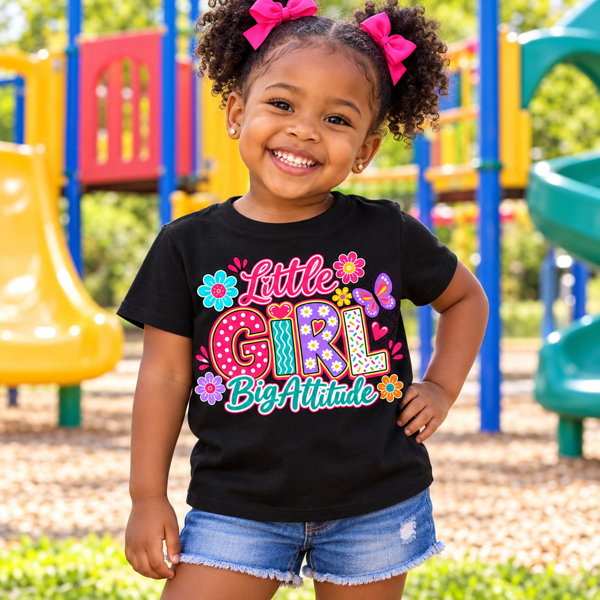 Little Girl Big Attitude Toddler Graphic Tee