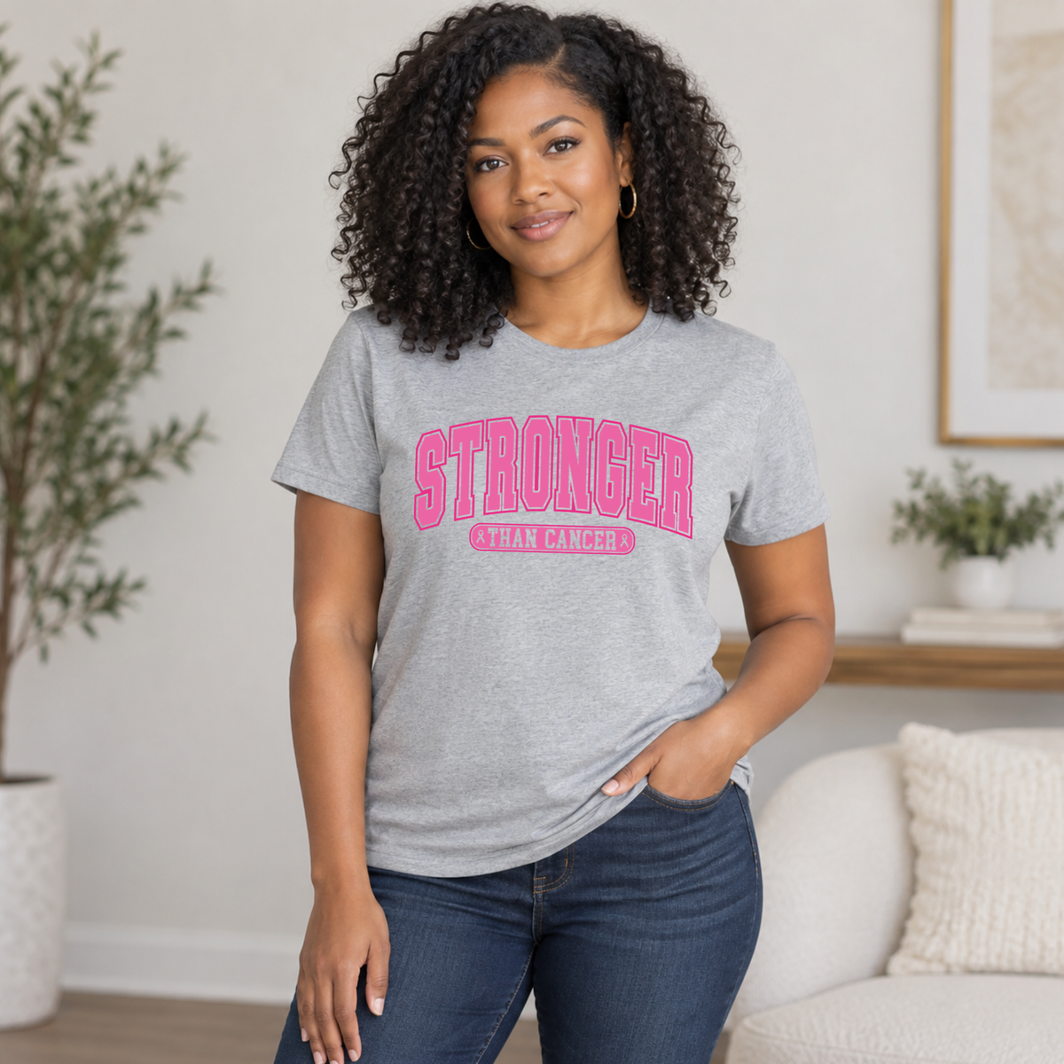 Stronger Than Cancer Breast Cancer Awareness Shirt