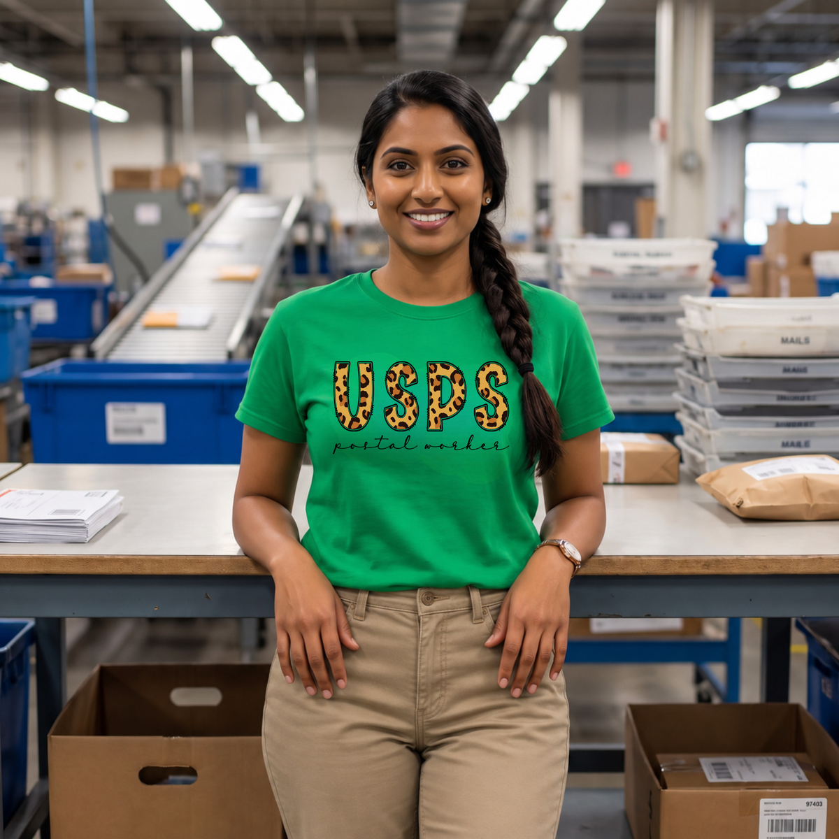 USPS Postal Worker Leopard Print Tee