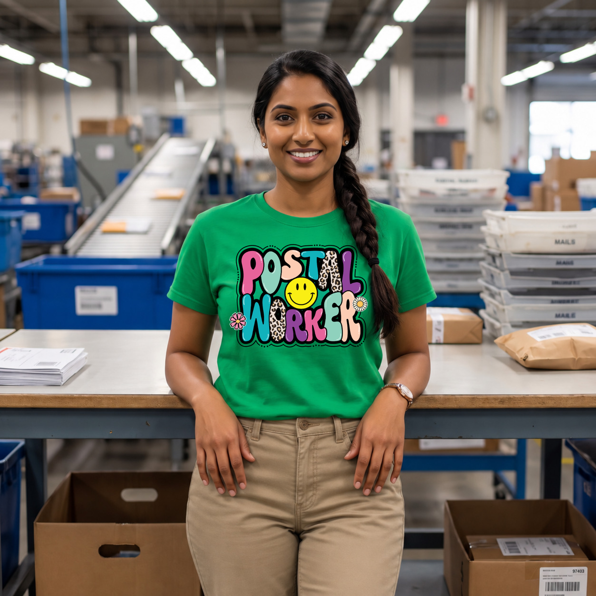 Colorful USPS Postal Worker Shirt