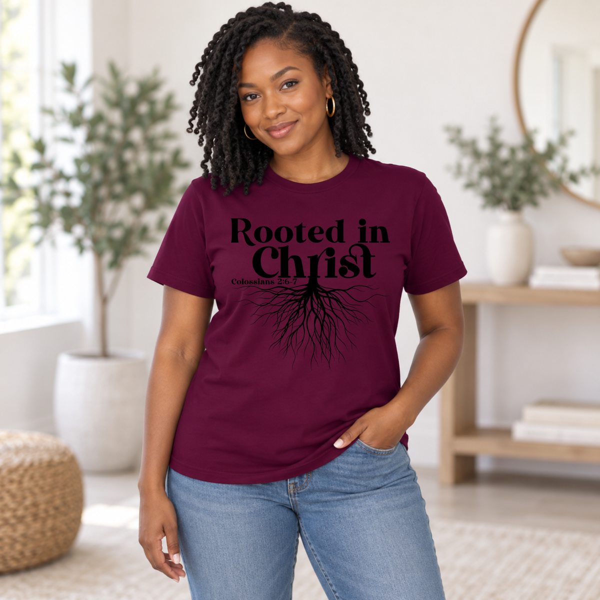 Rooted in Christ Scripture Shirt | Colossians 2:6–7 Tee