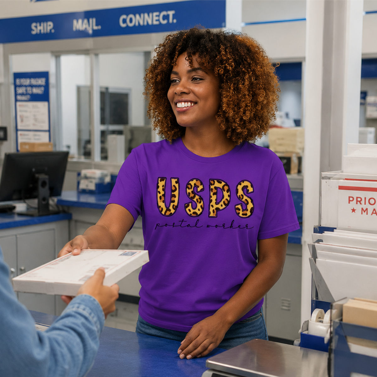 USPS Postal Worker Leopard Print Tee