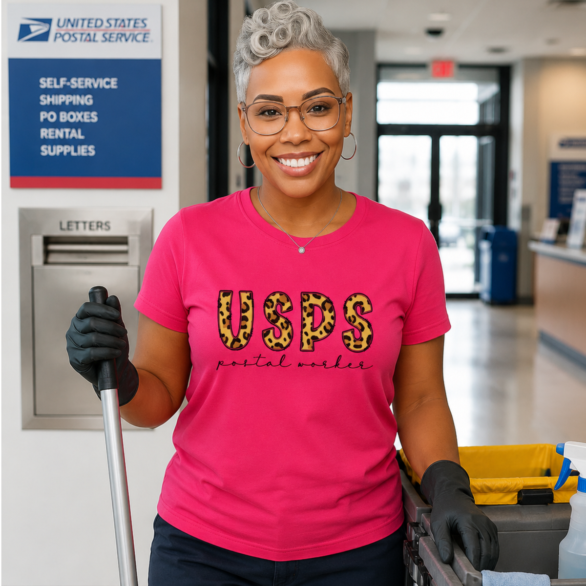 USPS Postal Worker Leopard Print Tee