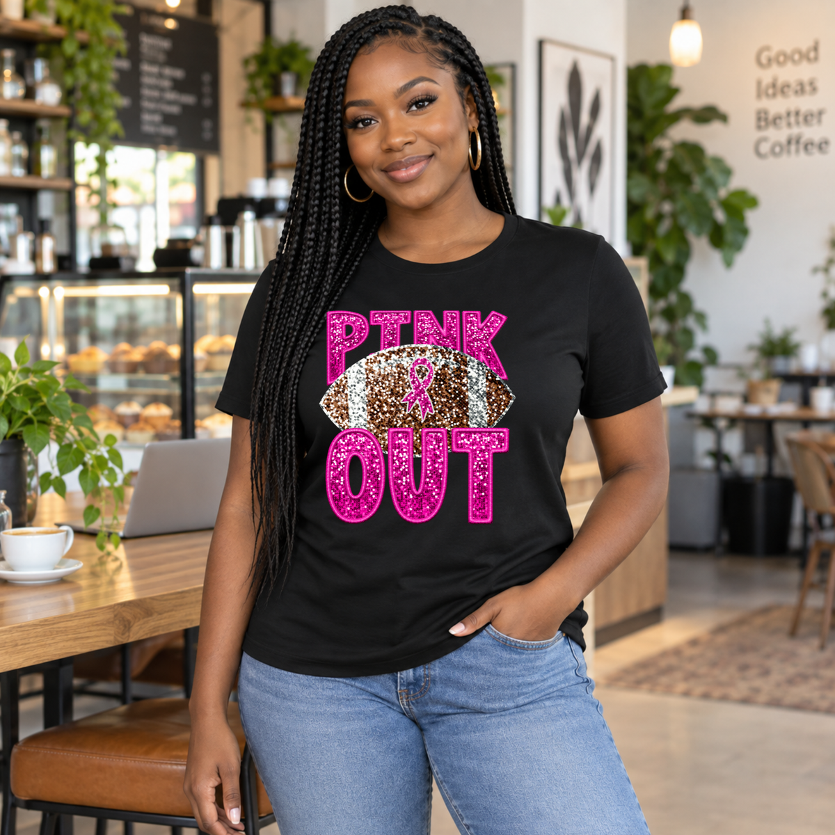Pink Out Breast Cancer Awareness Football Shirt