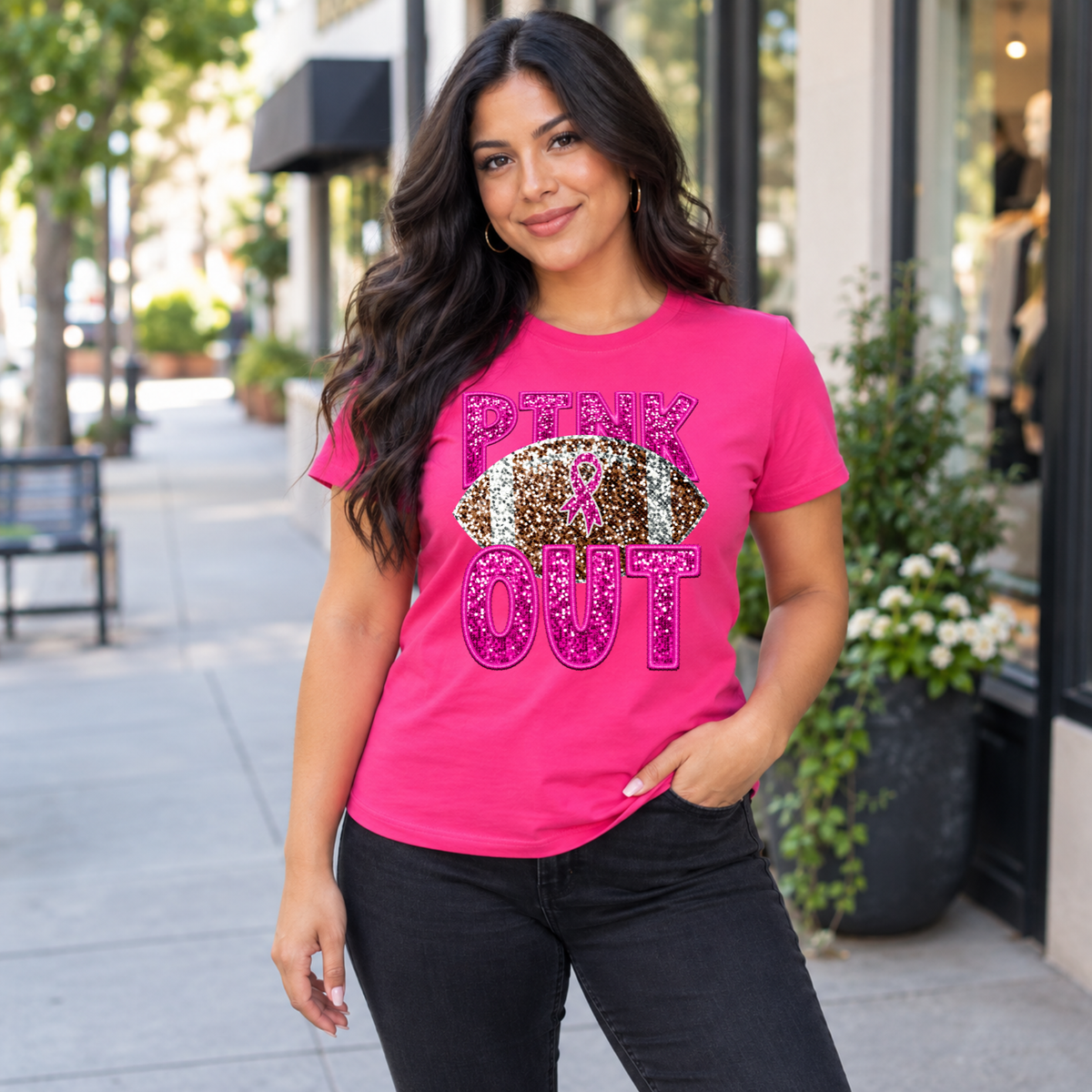 Pink Out Breast Cancer Awareness Football Shirt
