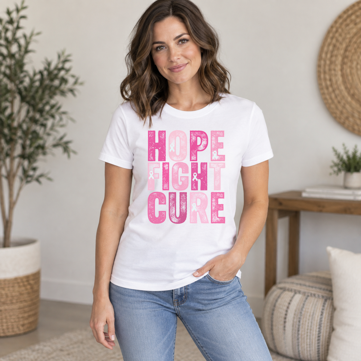 Hope Fight Cure Breast Cancer Awareness Shirt