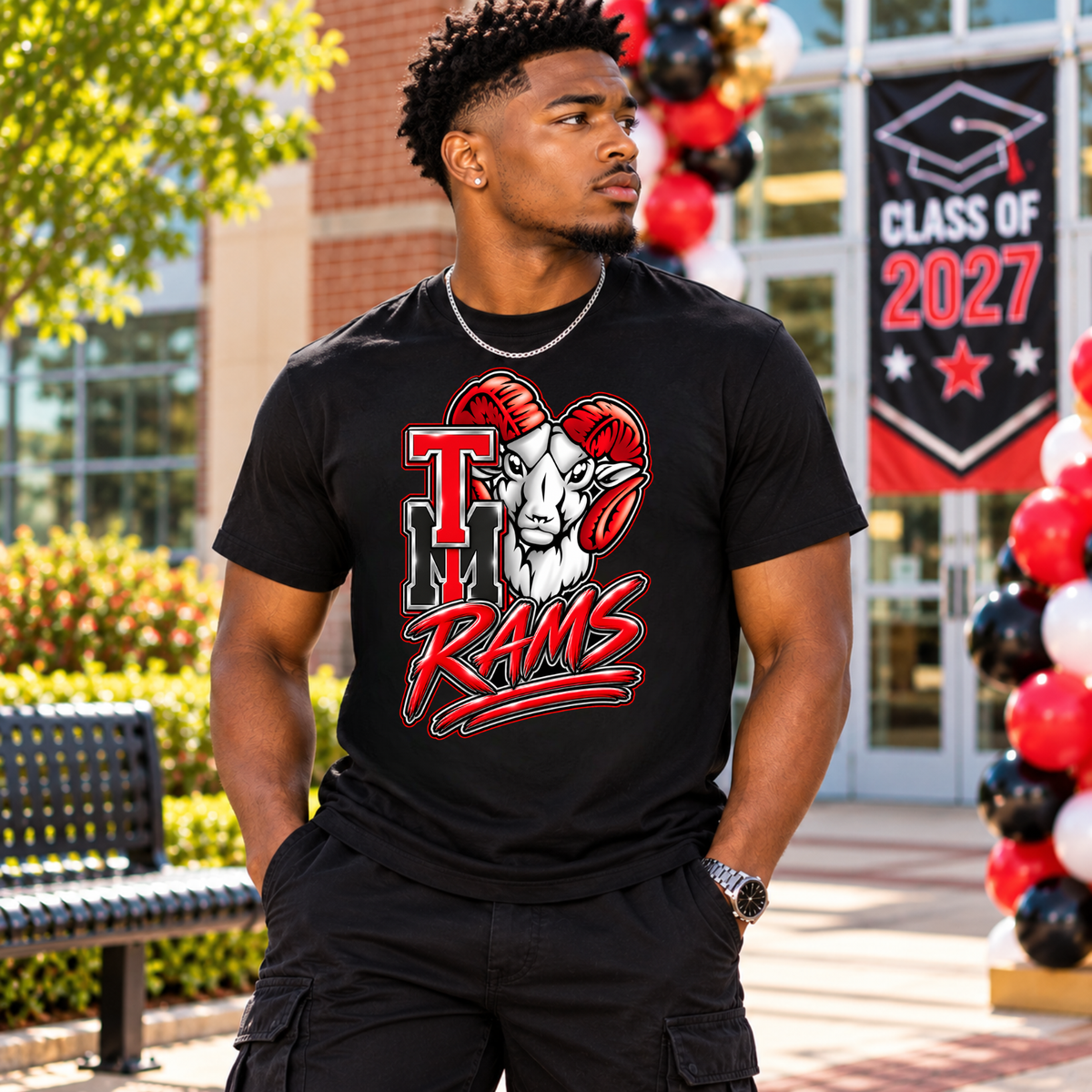 Trotwood-Madison Rams Spirit T-Shirt | TM Rams School Pride Graphic Tee