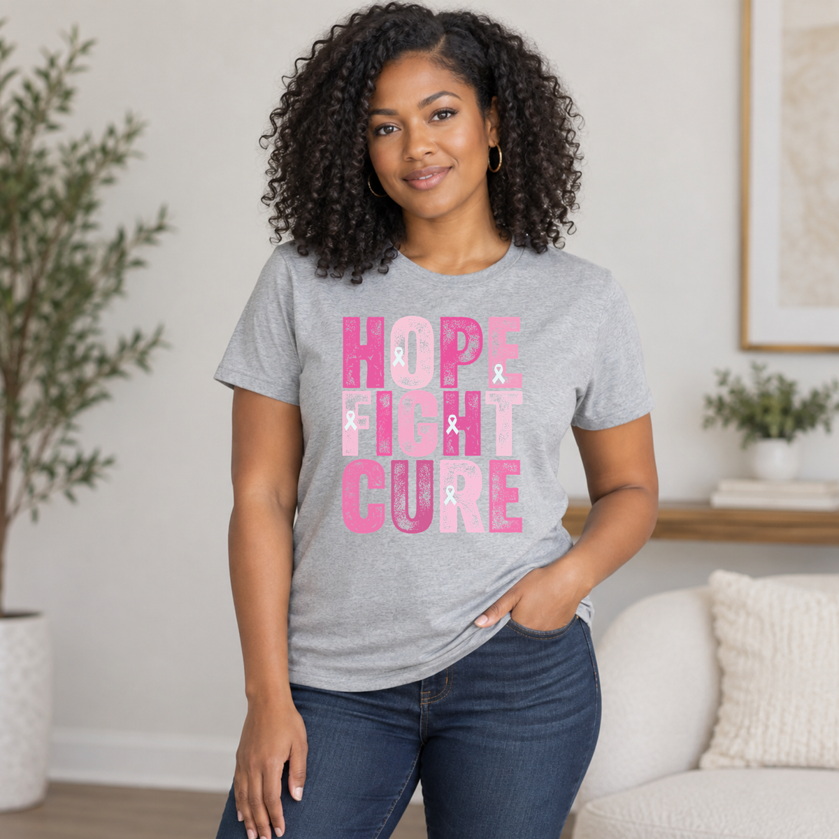 Hope Fight Cure Breast Cancer Awareness Shirt