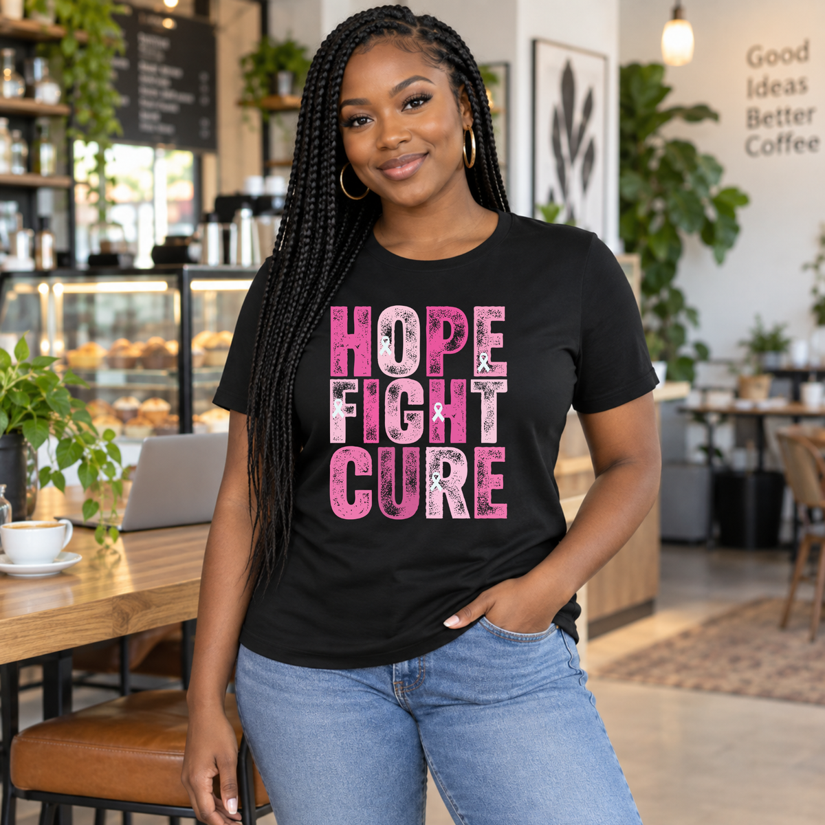 Hope Fight Cure Breast Cancer Awareness Shirt