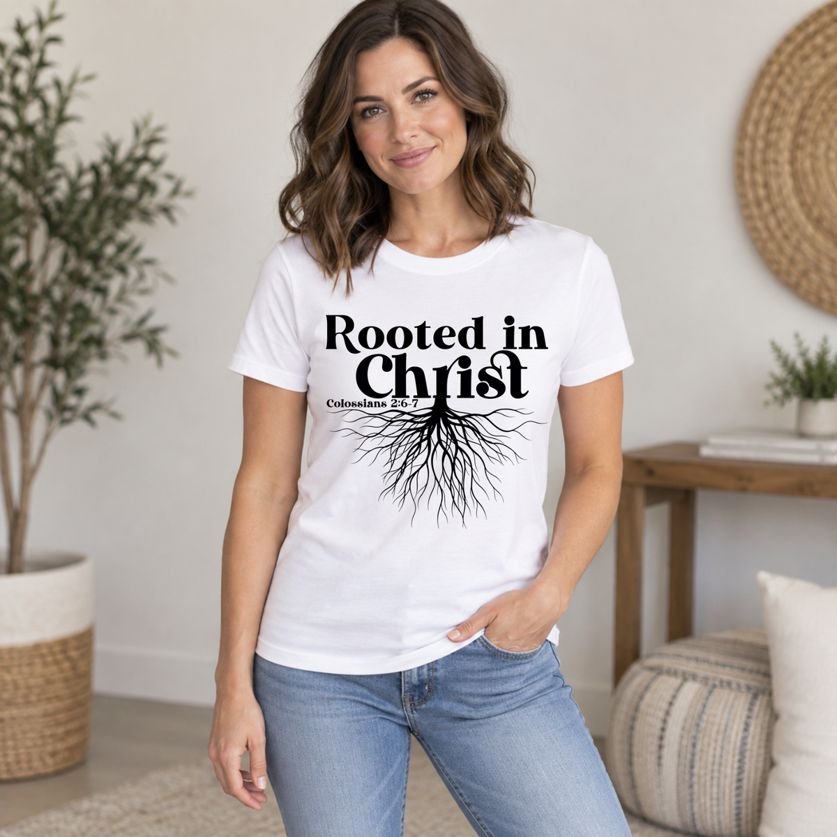 Rooted in Christ Scripture Shirt | Colossians 2:6–7 Tee