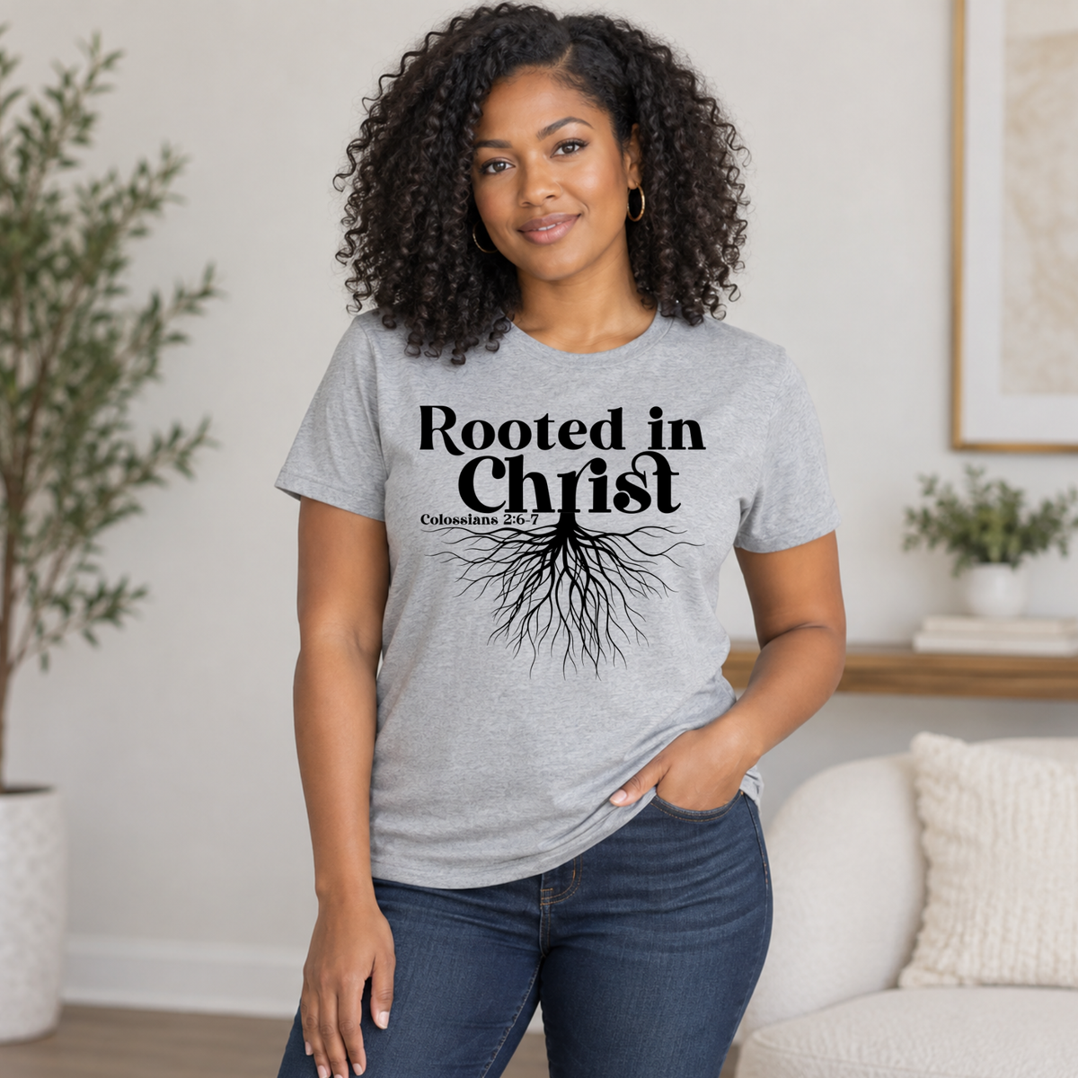 Rooted in Christ Scripture Shirt | Colossians 2:6–7 Tee