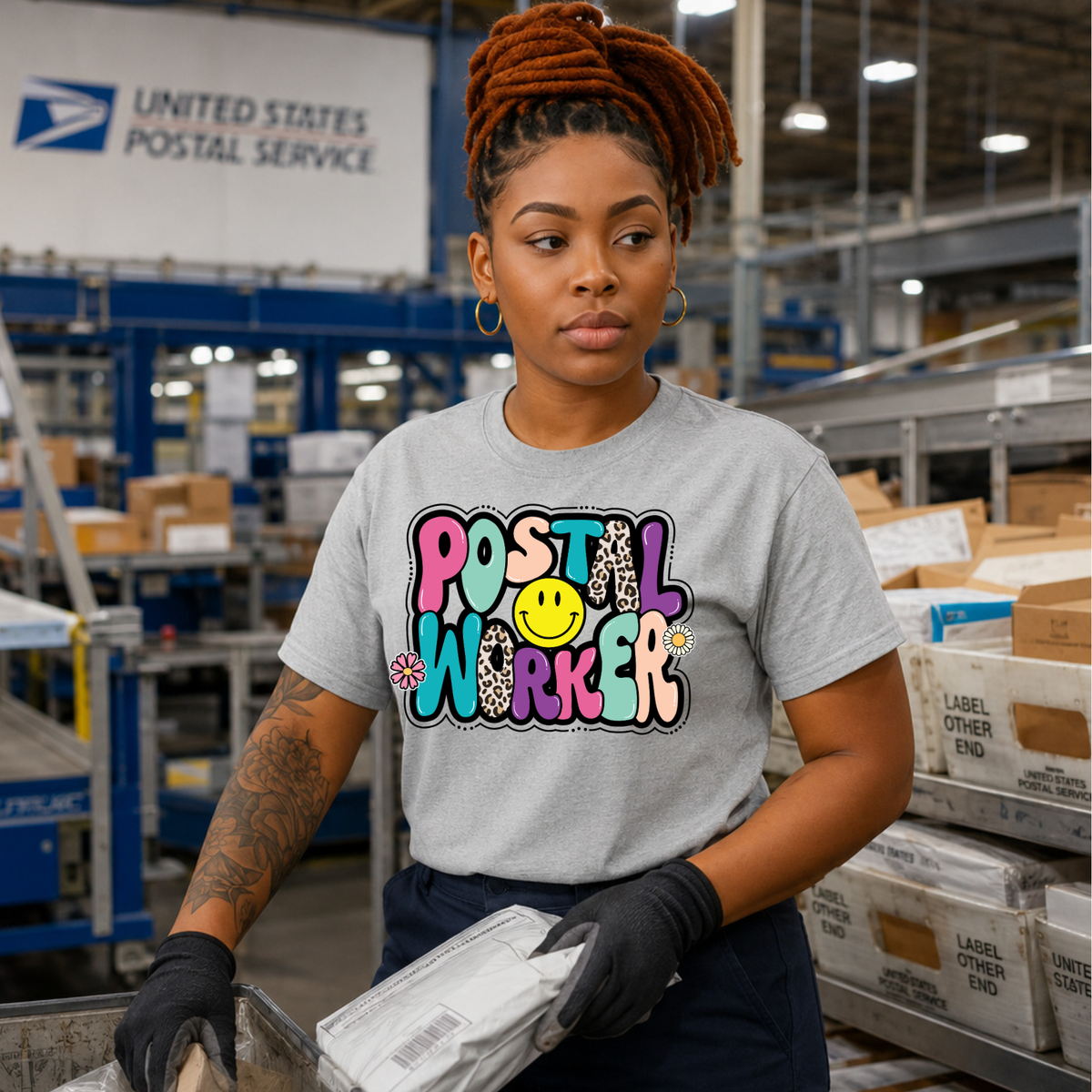 Colorful USPS Postal Worker Shirt
