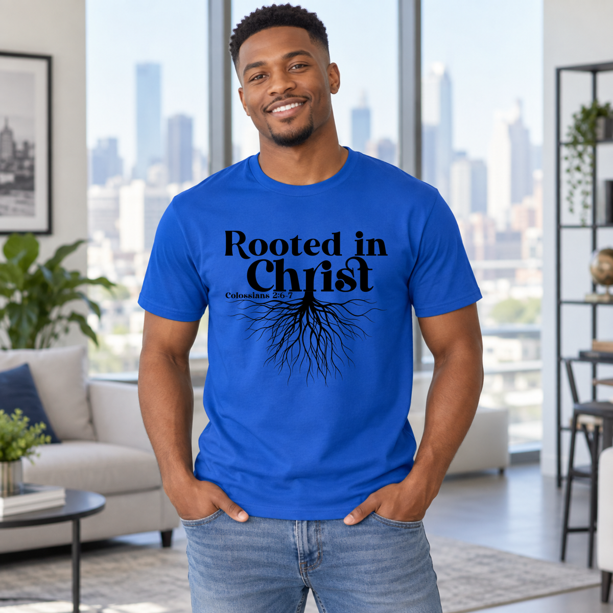 Rooted in Christ Scripture Shirt | Colossians 2:6–7 Tee