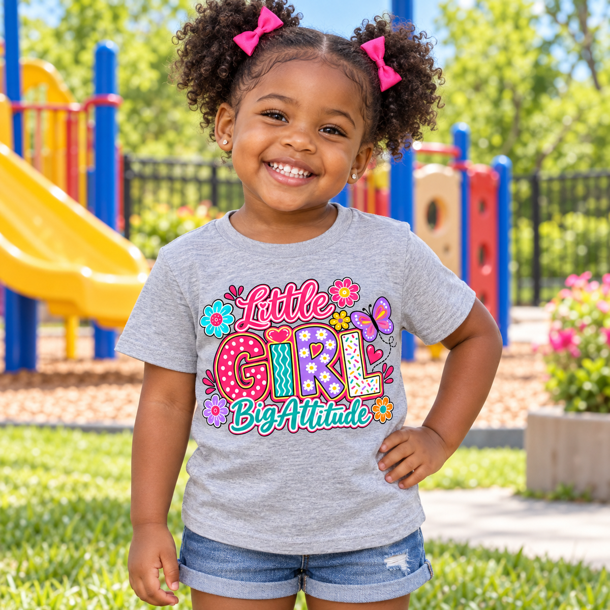 Little Girl Big Attitude Toddler Graphic Tee