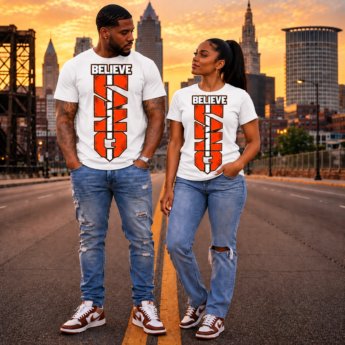 Believe – Cleveland Football Fan T-Shirt | Vertical Game Day Graphic Tee