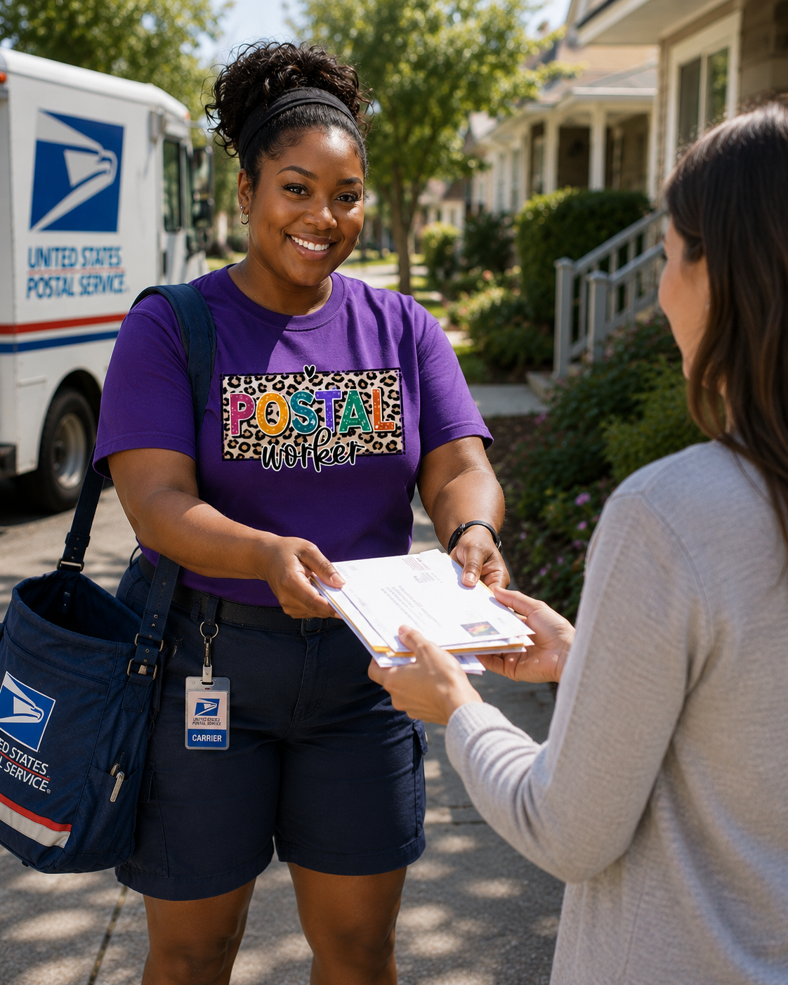 Postal Worker Leopard Print Graphic Tee
