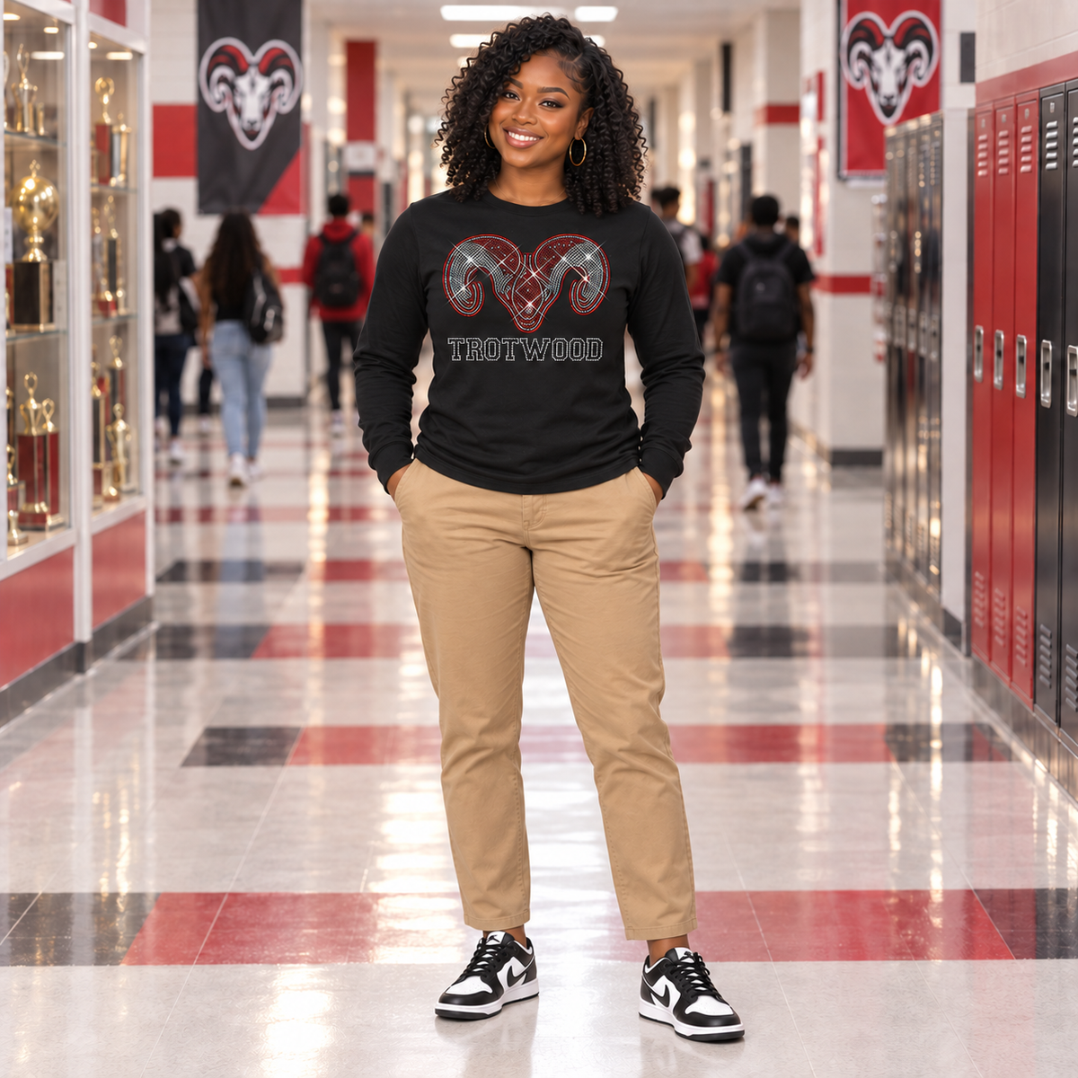 Trotwood-Madison Rams Rhinestone T-Shirt