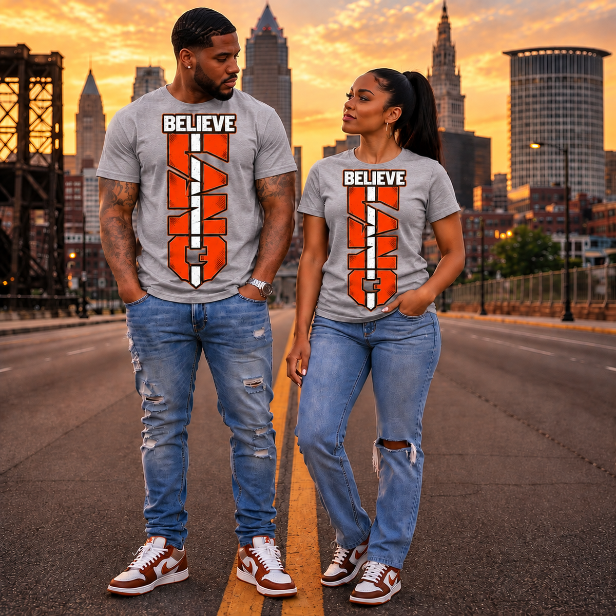 Believe – Cleveland Football Fan T-Shirt | Vertical Game Day Graphic Tee
