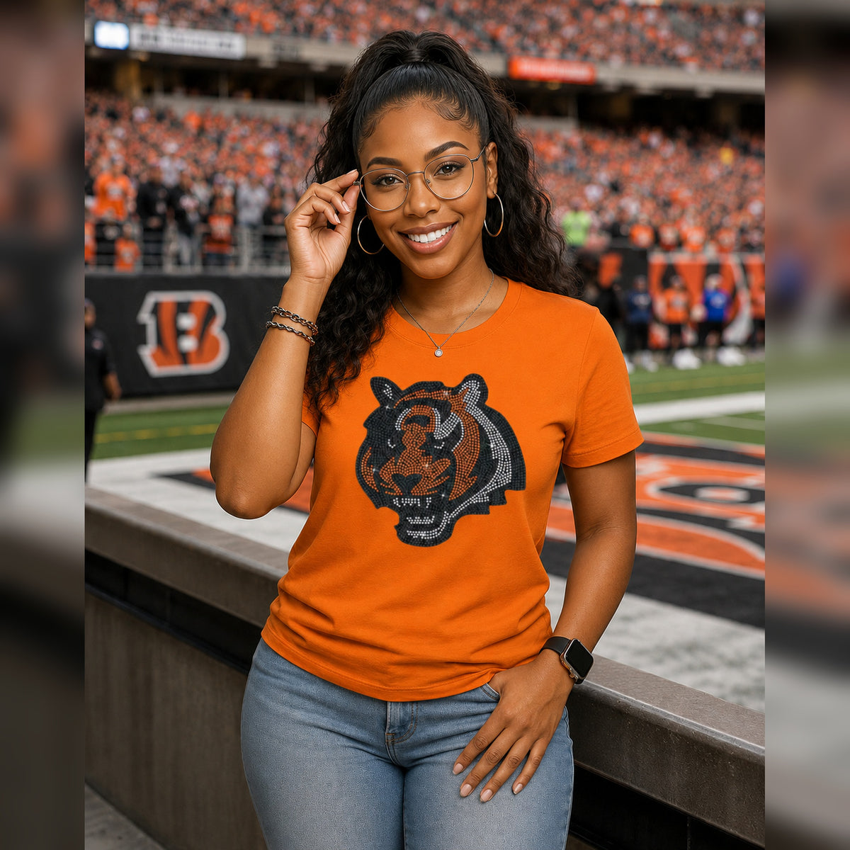Bengal Rhinestone Graphic Tee