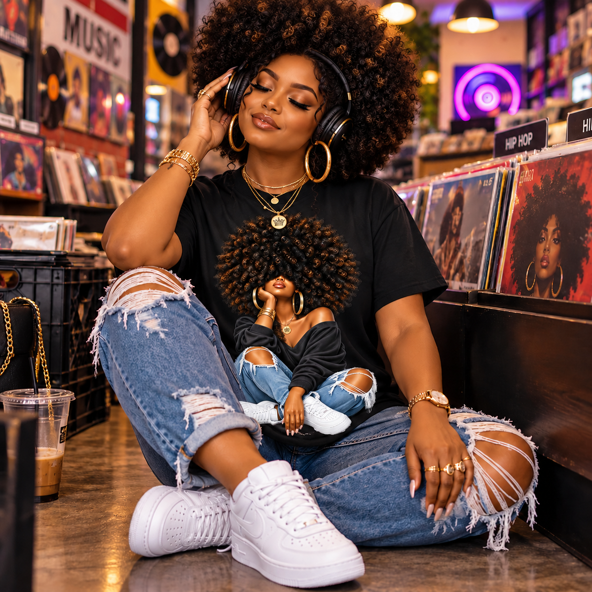 Afro Queen Graphic T-Shirt | Natural Hair Statement Tee