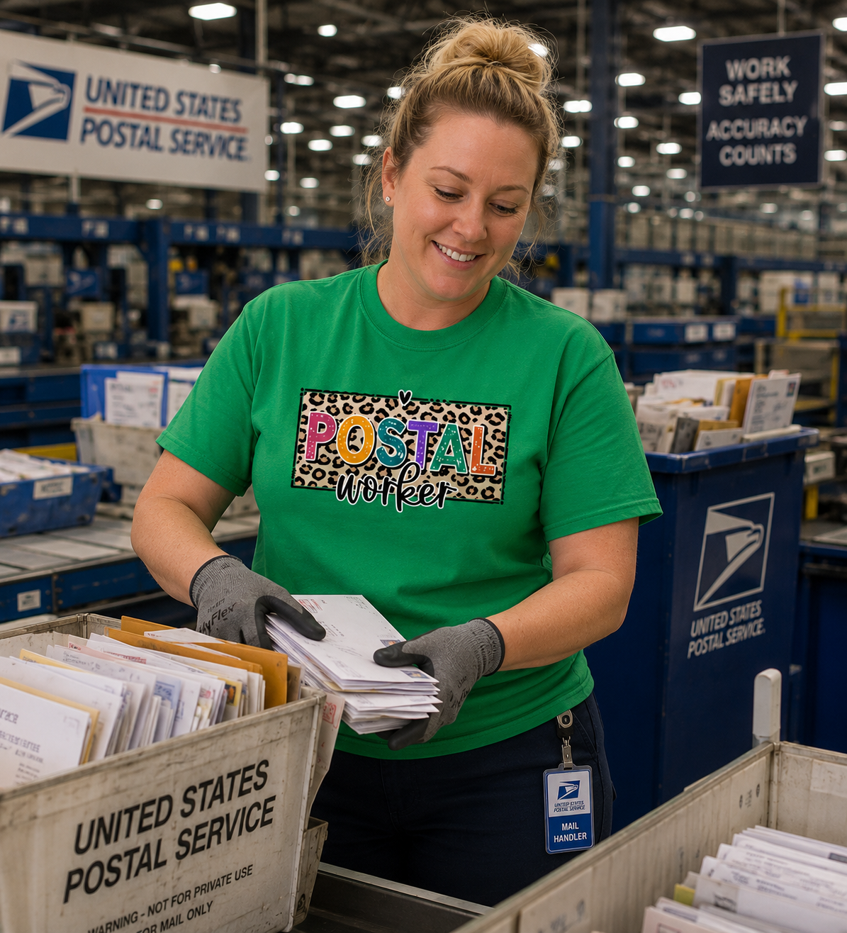 Postal Worker Leopard Print Graphic Tee