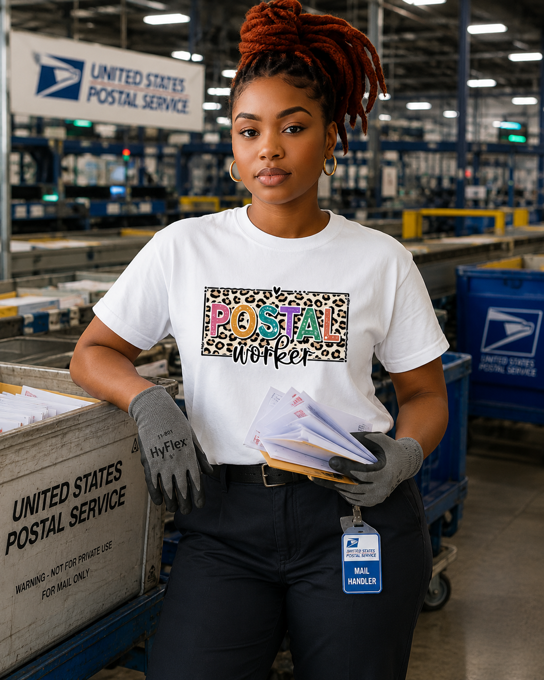 Postal Worker Leopard Print Graphic Tee